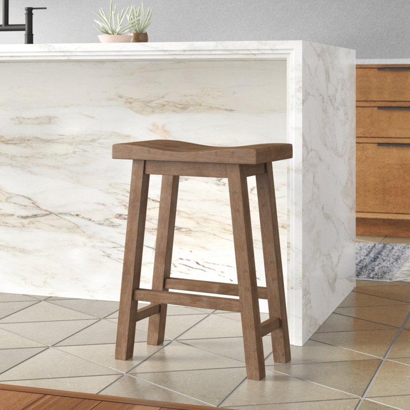 Elzy Solid Wood 24'' Counter Stool