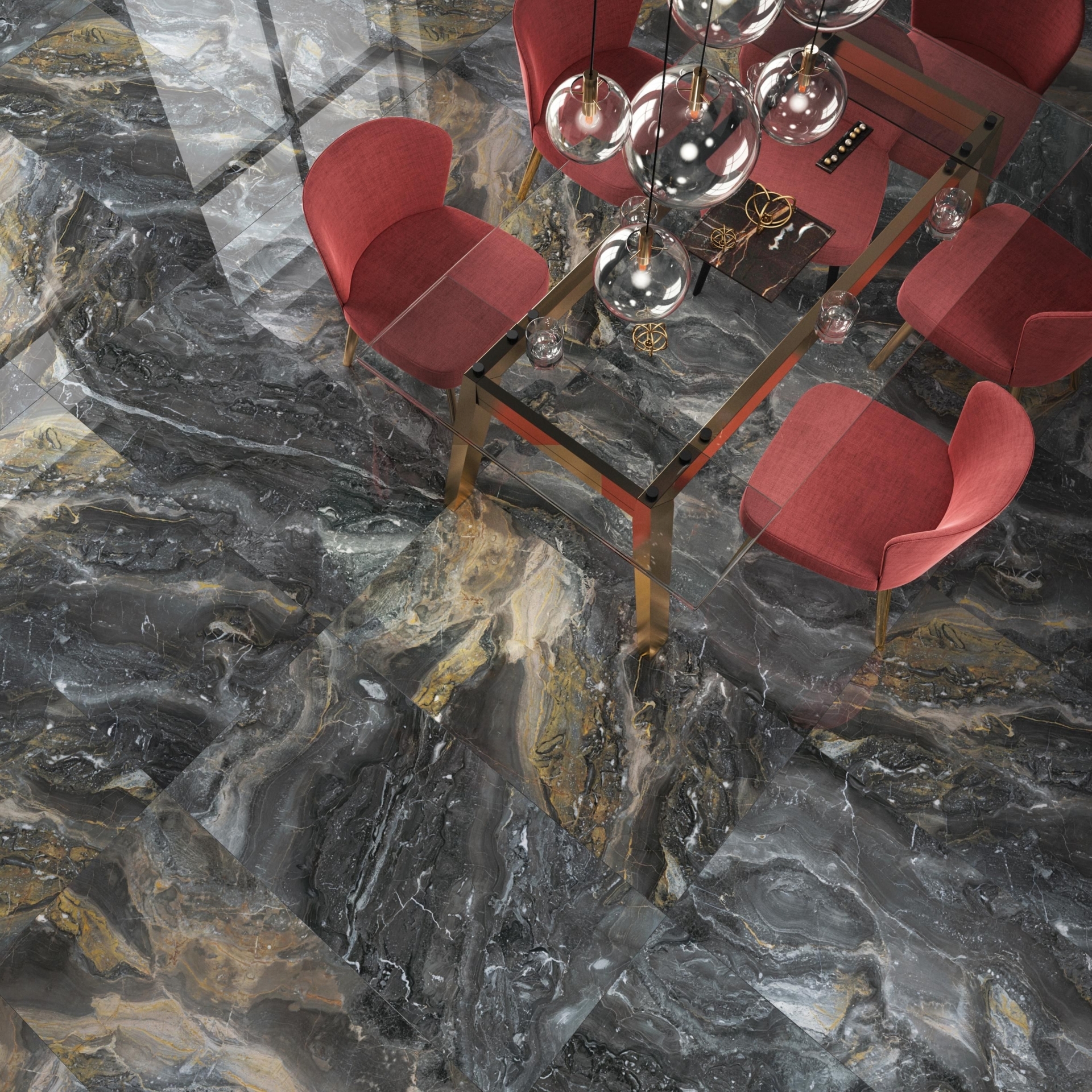 Empress Black Porcelain Floor and Wall Tile 600x1200mm