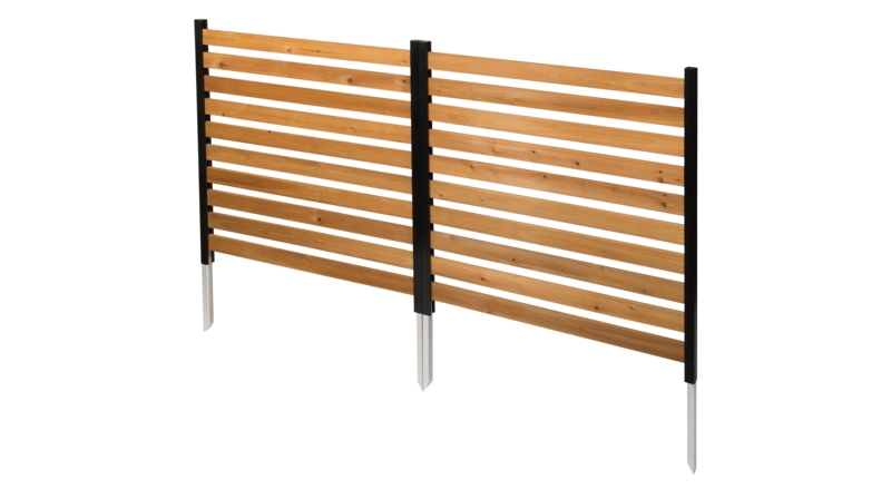Enclo 3.5 ft. H x 3.17 ft. W Charleston Slatted Wood Privacy Screen Kit (2 Panels)