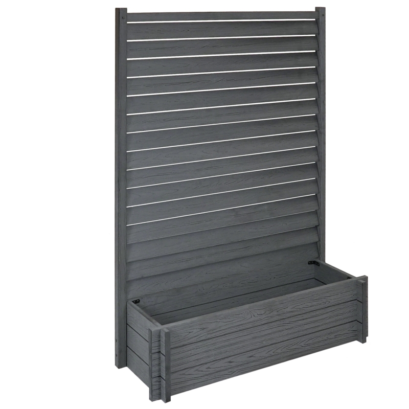 Enclo 5 ft. H x 3.5 ft. W Sedona WoodTek Vinyl Louvered Privacy Screen with Planter Box (1 Screen)