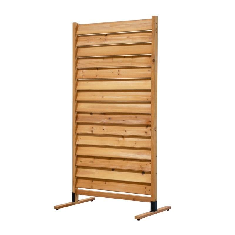 Enclo 6.1 ft. H x 3.1 ft. W Sierra Freestanding or Surface Mounted Louvered Wood Privacy Screen