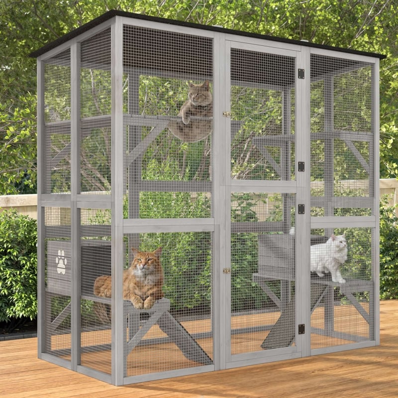 Eria 70.9'' H Cat Playpen Outdoor Cat Enclosures Catio