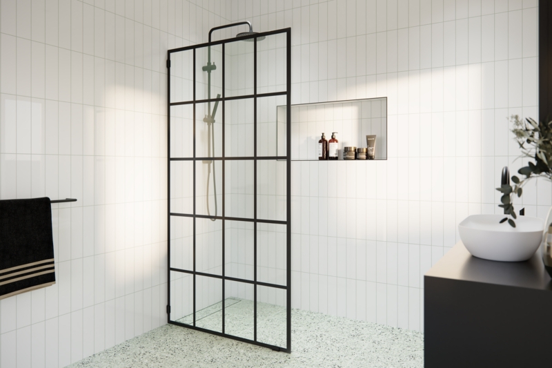 Esprit 38 in. x 78 in. French Monture Single Fixed Shower Panel