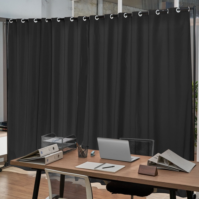 Esyal 118.5'' W x 94.7'' H Metal Hanging Room Divider