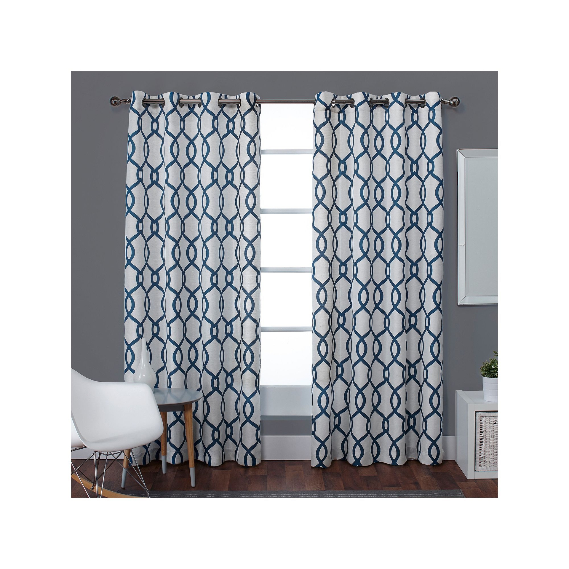 Exclusive Home Exclusive Home Kochi Light Filtering Linen Blend Grommet Top Curtain Panel Pair, 54"x96", Burgundy, Green, 54X108