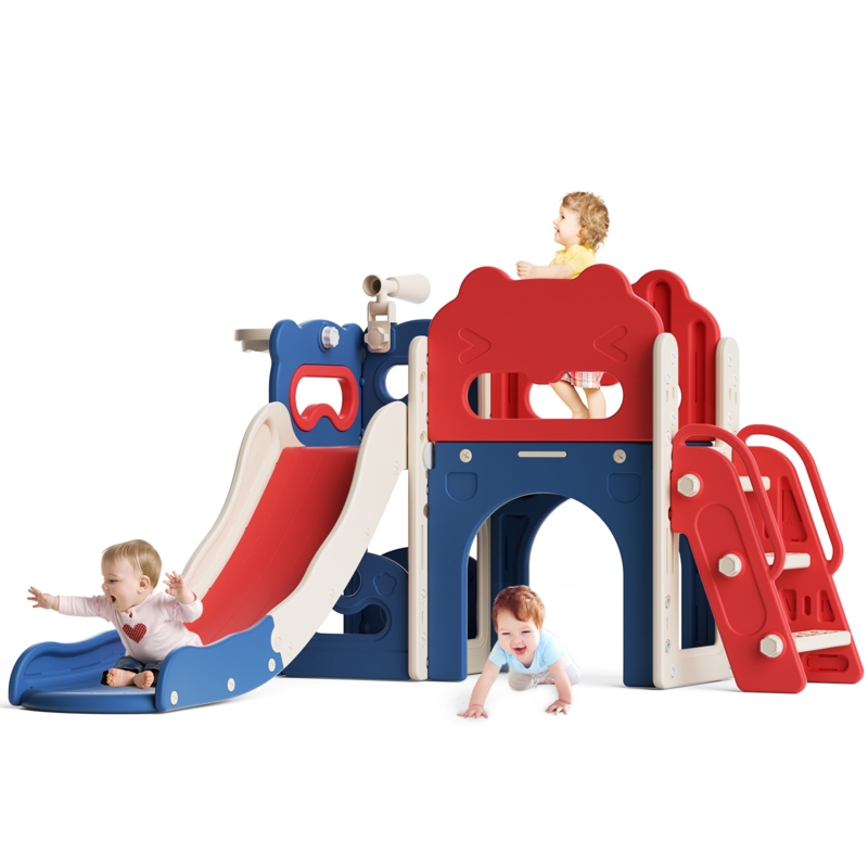 Feanch Kids 8 in 1 Indoor and Outdoor Climber Freestanding Slide