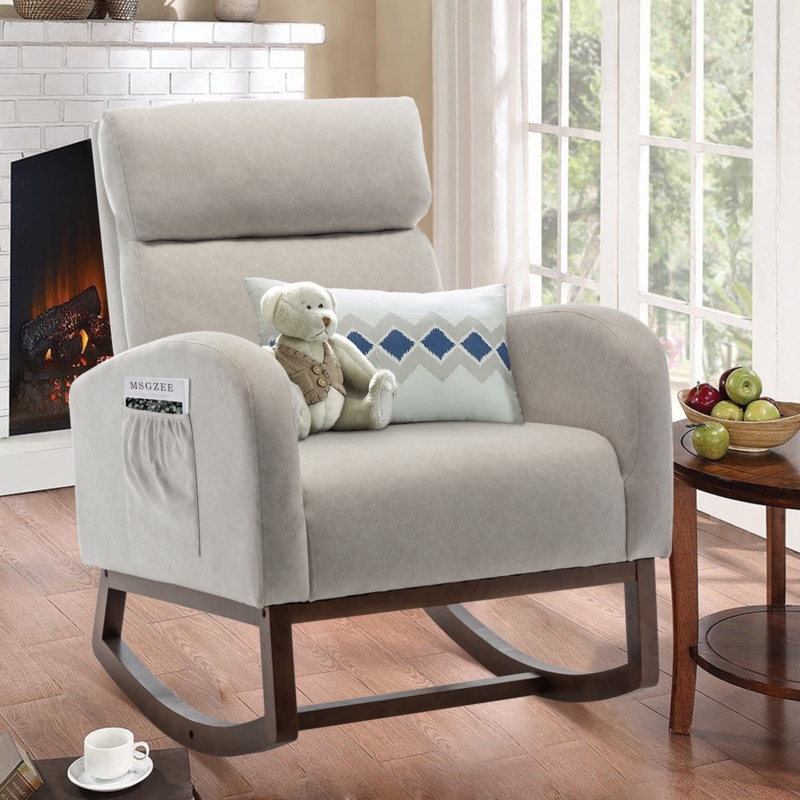 Fenwick Solid Wood;Upholstered Rocking Chair