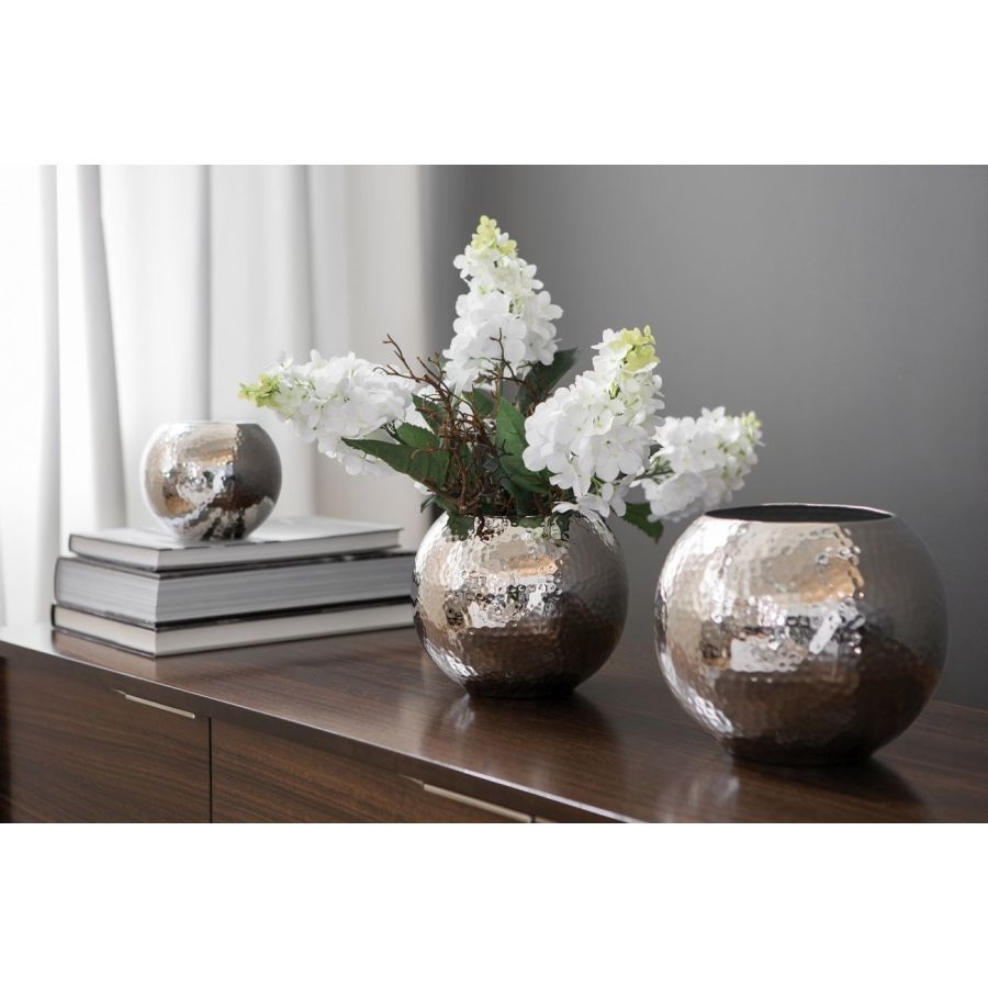 Fink MOON Kugelvase - vernickelt -  16 cm - Hhe 13 cm