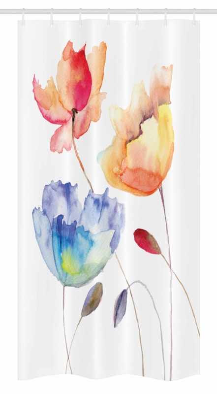 Floral Shower Curtain with Hooks Included