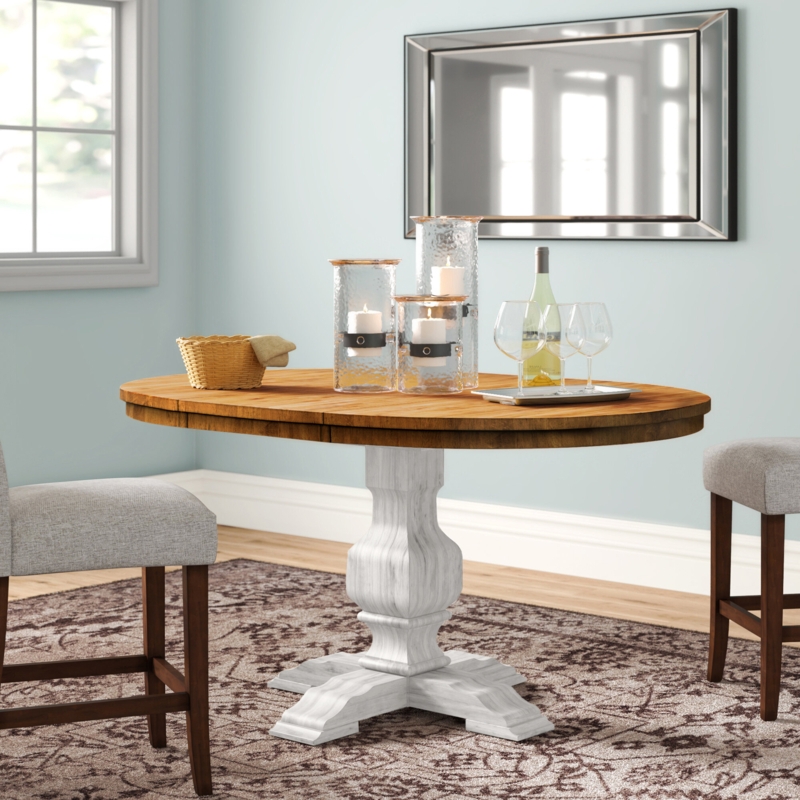 Fortville Extendable Oval Solid Wood Dining Table