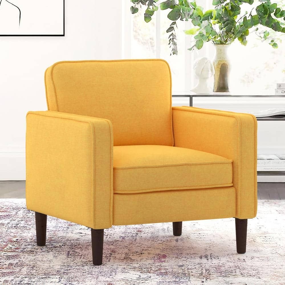 Galen Yellow Mid Century Modern Arm Chair for Living Room