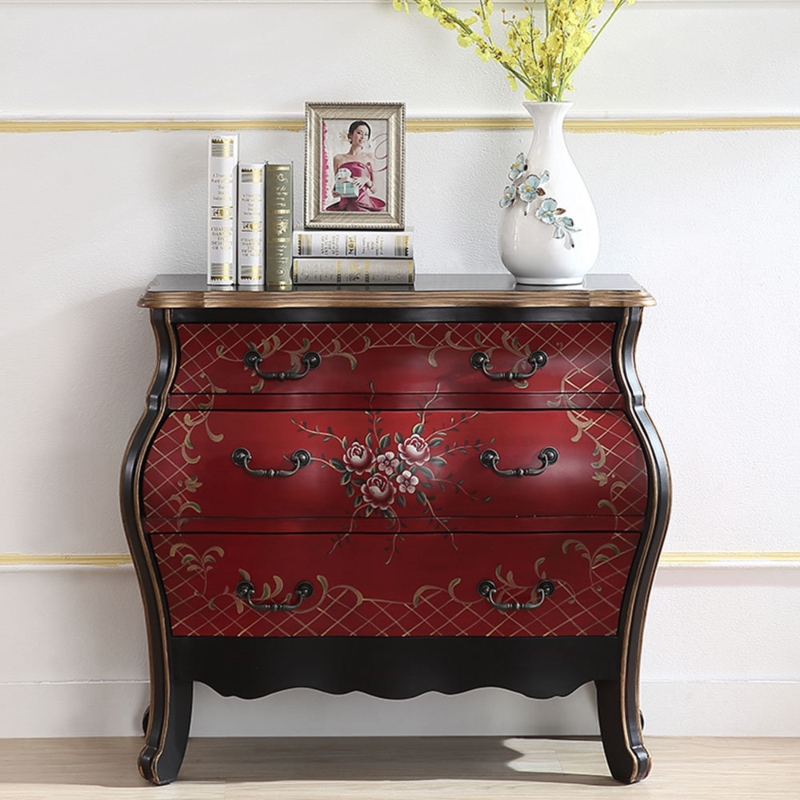 Garden Painted Three Bucket Cabinet Living Room Lo Accent Chest