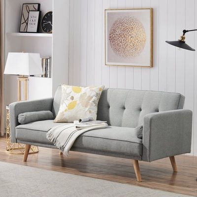 George Oliver Kazz 71.6", Wood in Blue | 29.9 H x 71.6 W x 21 D in | Wayfair Sofas