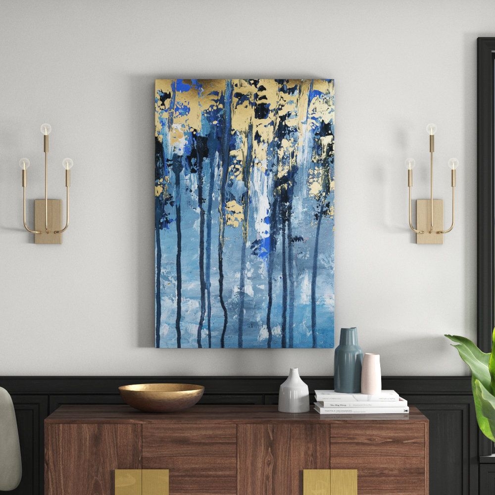 'Golden Clouds' Acrylic Painting Print on Wrapped Canvas