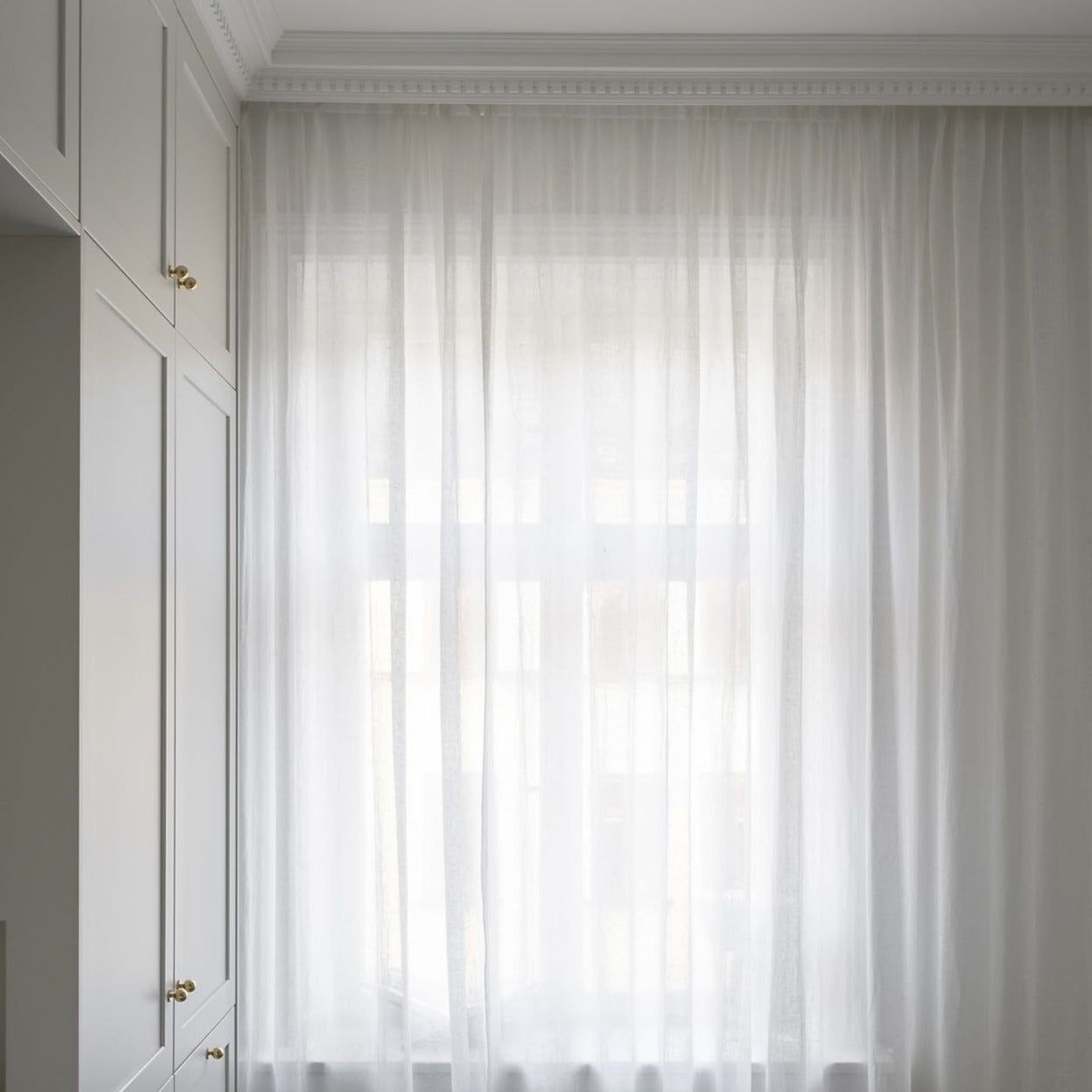 Gotain white sheer linen curtain - 225 cm / 140cm - 199
