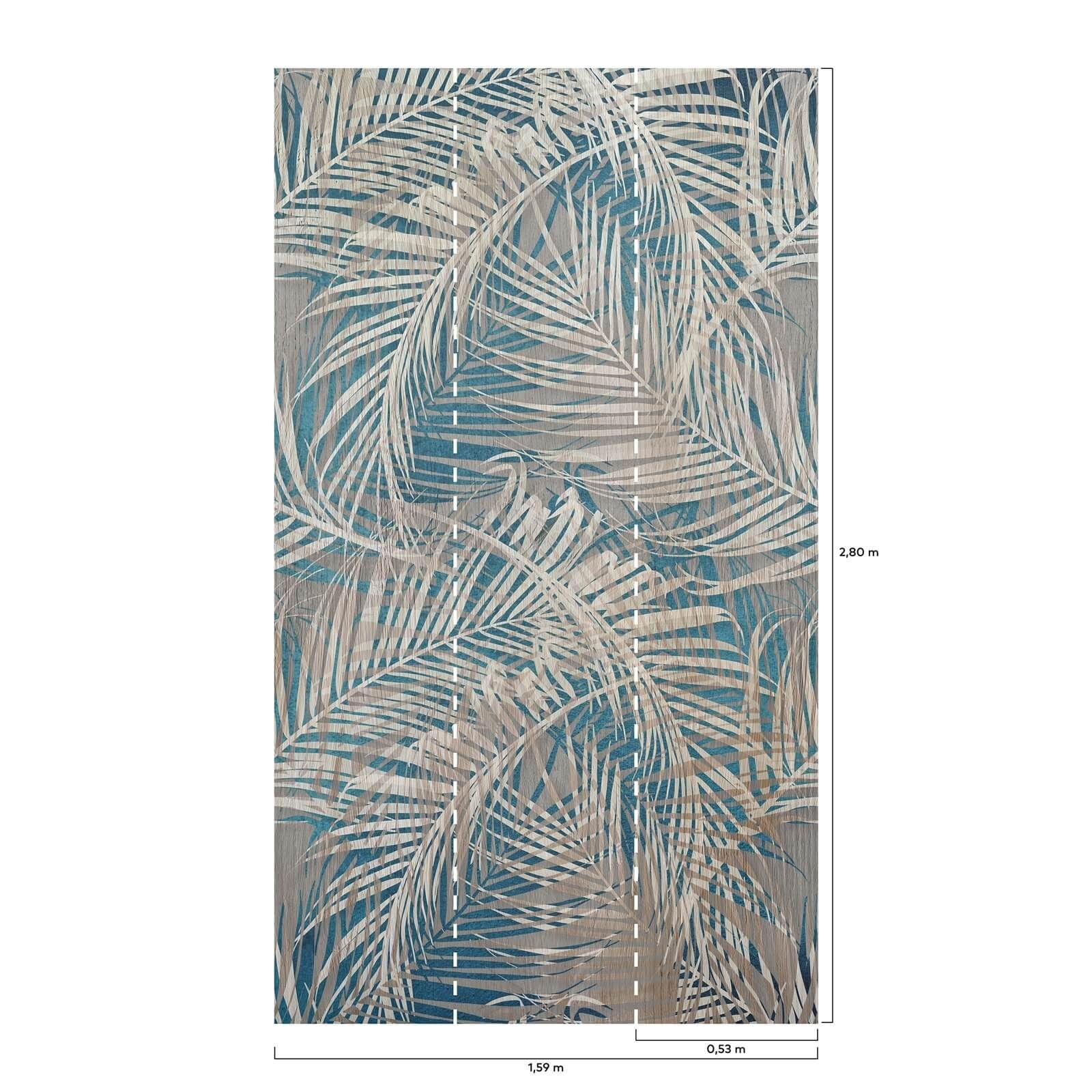 Grandeco Life Digital Mural Digital Leaf - Teal