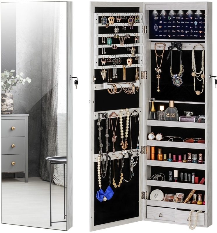 Grishilde 14.6'' Wide Jewelry Armoire with Mirror