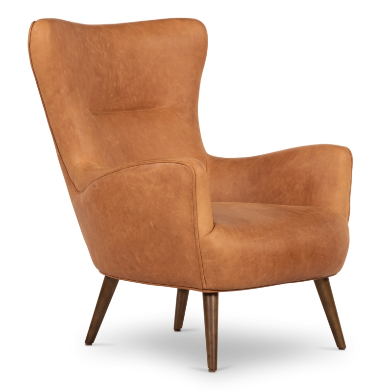 Groner Genuine Leather Wingback Chair