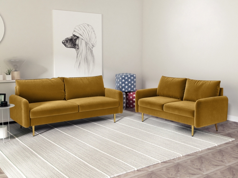 Hatzman 2 - Piece Velvet Living Room Set