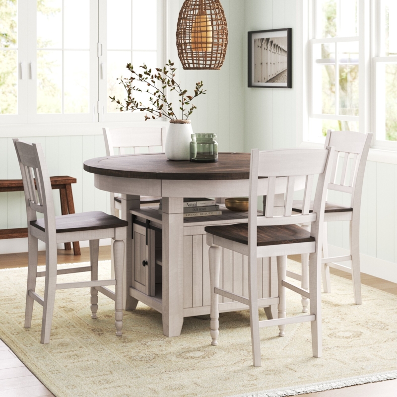 Hebden 5 - Piece Solid Wood Pedestal Dining Set