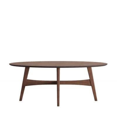 HomeSullivan Calamar 48 in. Walnut Large Oval Wood Coffee Table, Brown