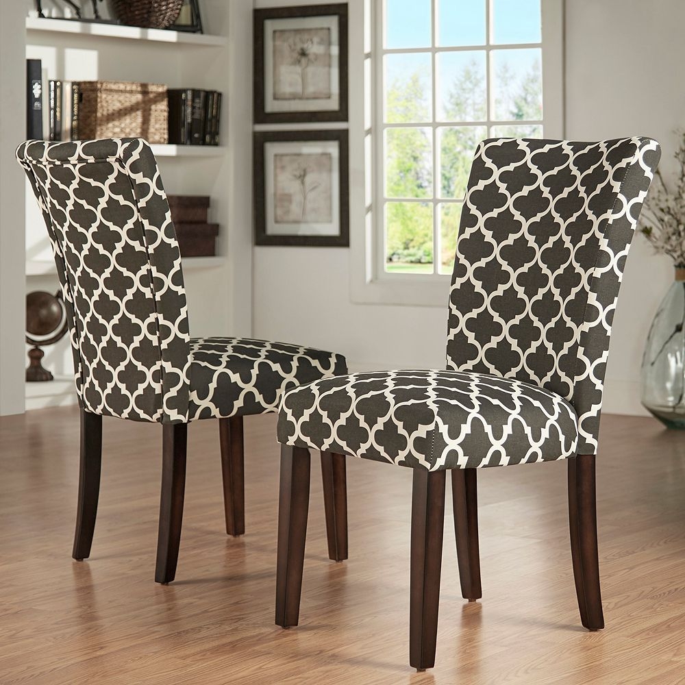 HomeVance 2-piece Salma Moroccan Trellis Side Dining Chair Set, Clrs