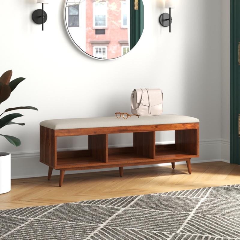 Hungate Linen Upholstered Storage Bench