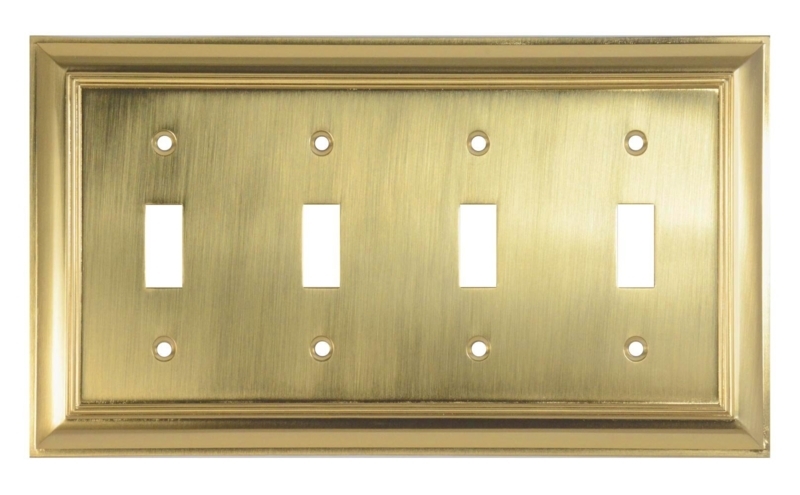 Impressions 4 - Gang Toggle Light Switch Standard Wall Plate