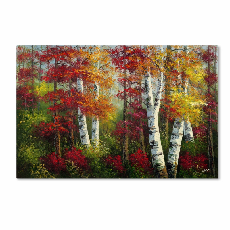 Indian Summer Painting Print on Wrapped Canvas in Red/Green/Yellow