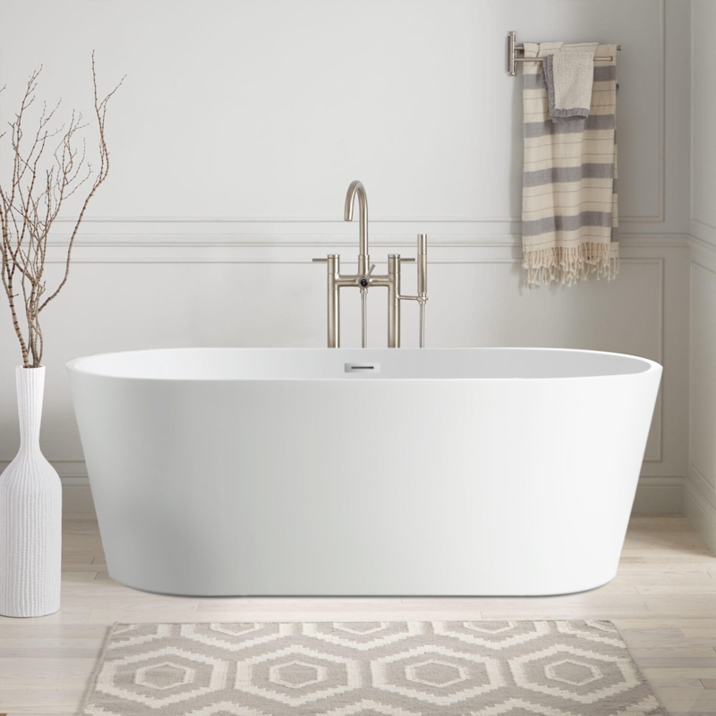 Iris 54" x 30" Freestanding Soaking Acrylic Bathtub