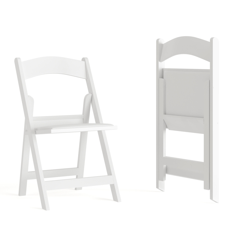 Izik Folding Chair - Resin - 1000LB Weight Capacity - Vinyl Seat (Set of 2)