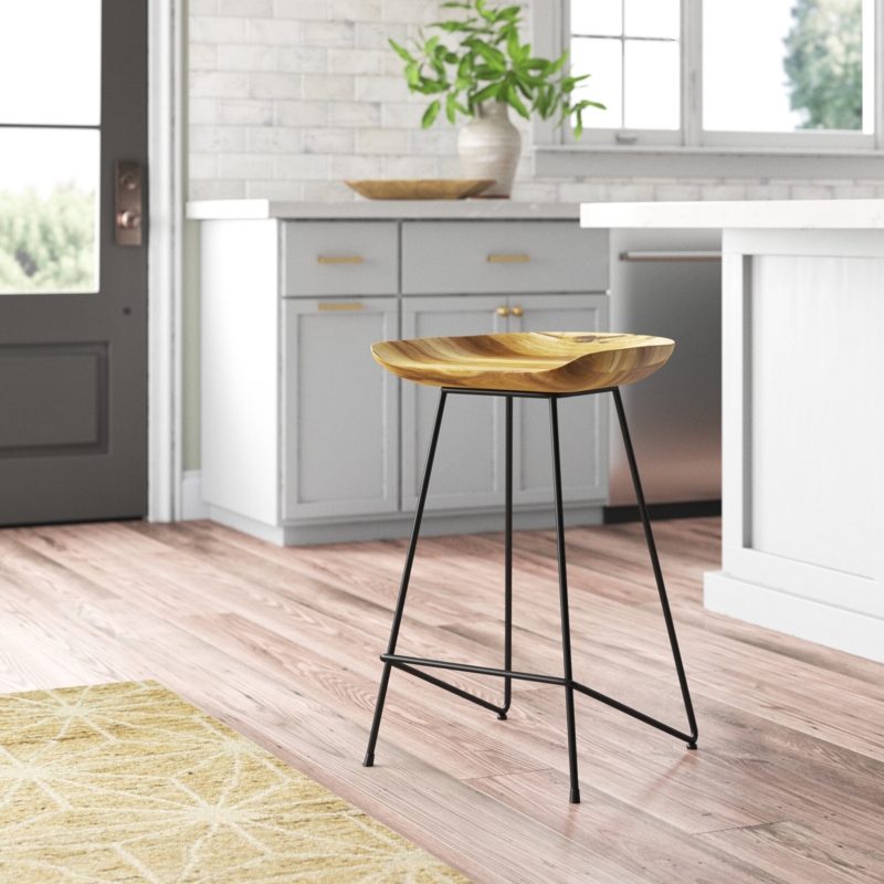 Jacalyn Solid Wood 26'' Counter Stool