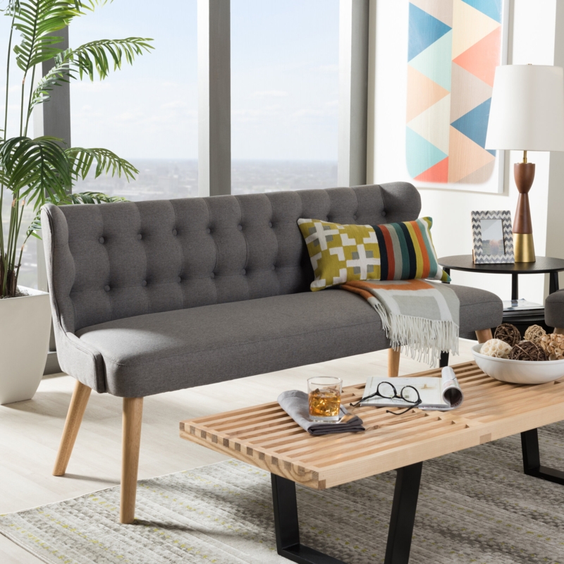 Jacky Polyester Blend Upholstered Bench