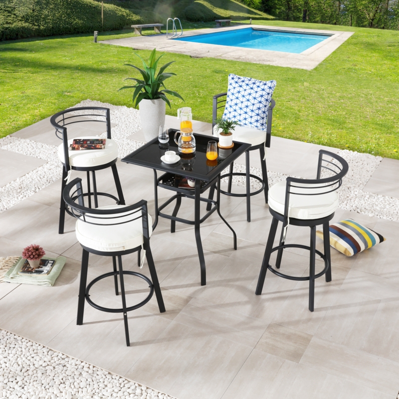 Jakerion Square 4 - Person Bar Height Dining Set with Cushions