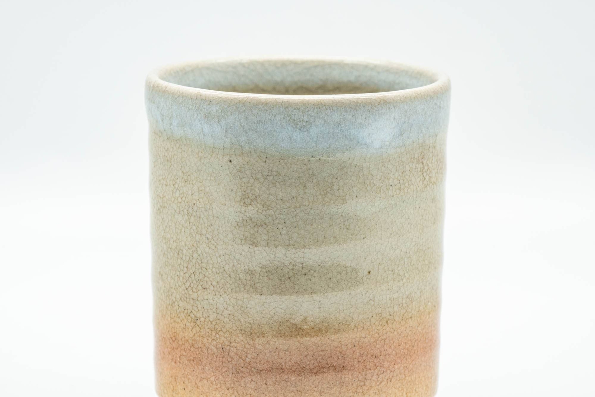 Japanese Teacup - Beige White Glazed Tsutsu-gata Hagi-yaki Yunomi - 140ml