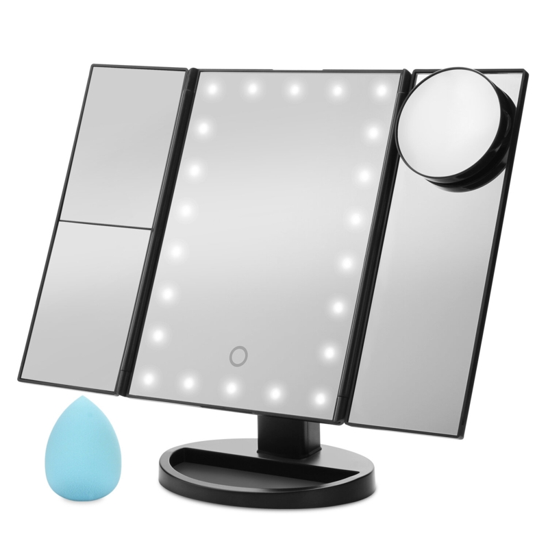 Jauli Beveled Lighted Magnifying Makeup Mirror