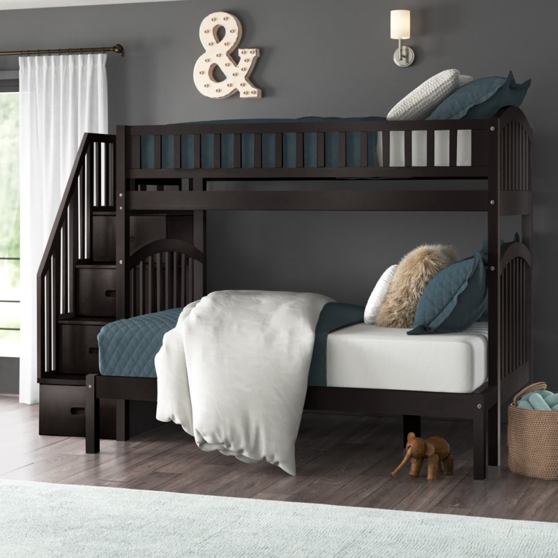Jaxson Kids Solid Wood Staircase Bunk Bed with Storage