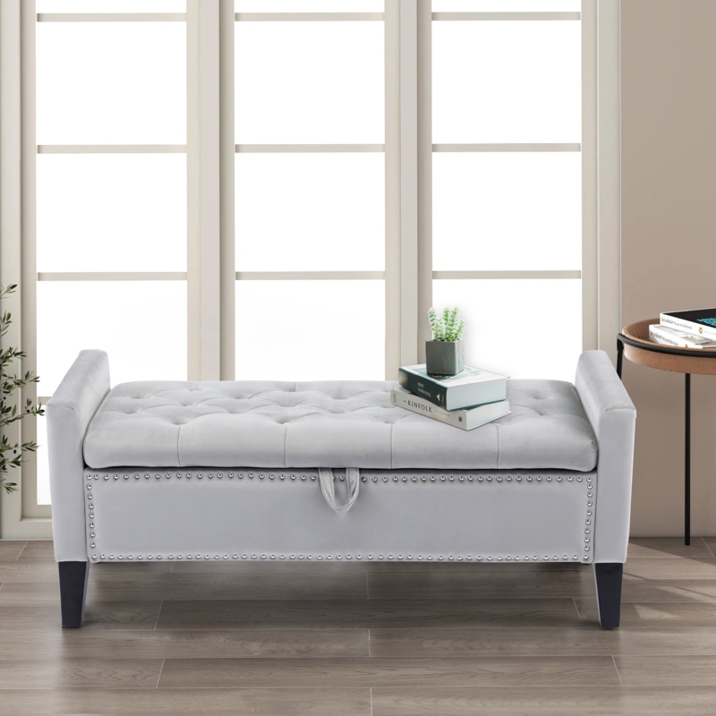 Jeani Velvet Storage Ottoman