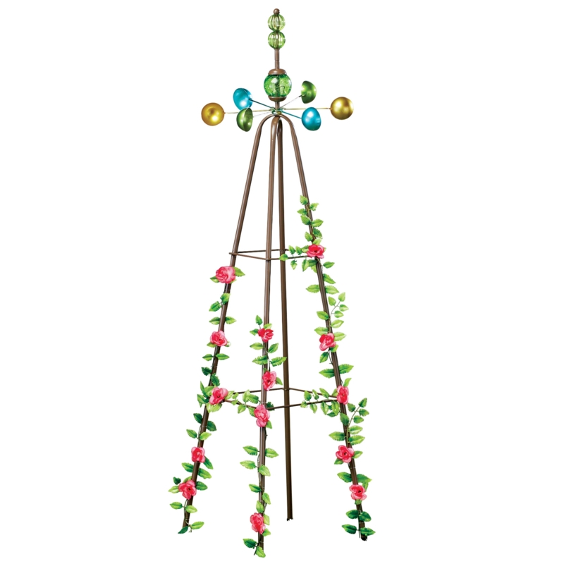 Kalya 44.38'' H x 12'' W Metal Obelisk Trellis