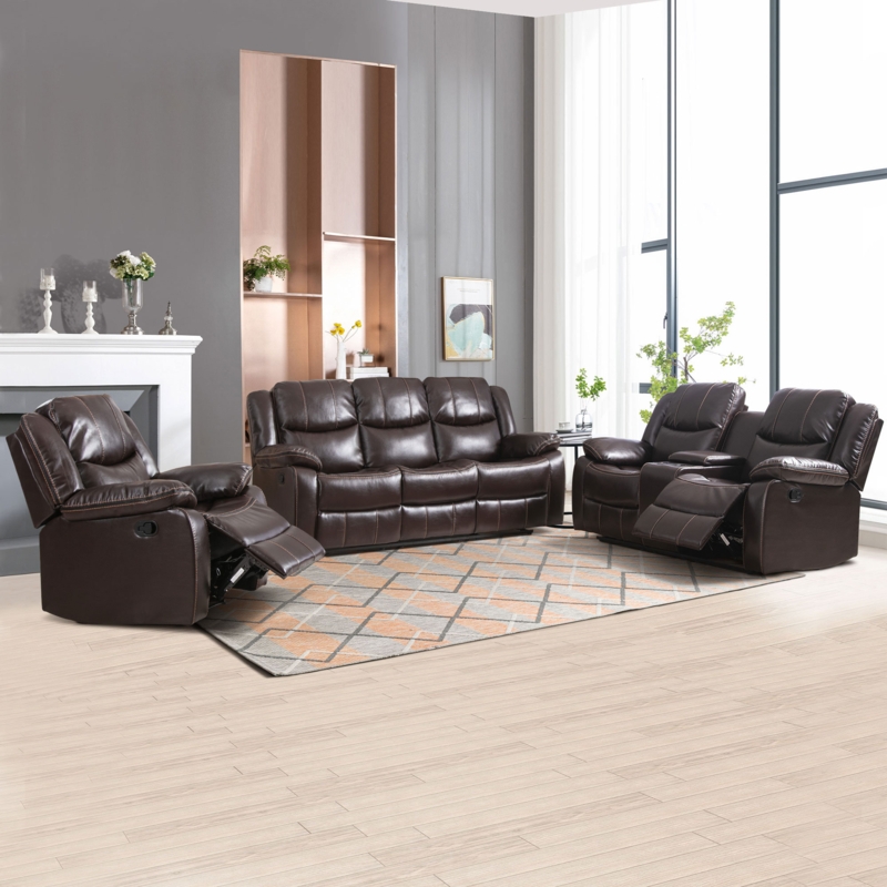 Kamarli 3 - Piece Faux Leather Living Room Set