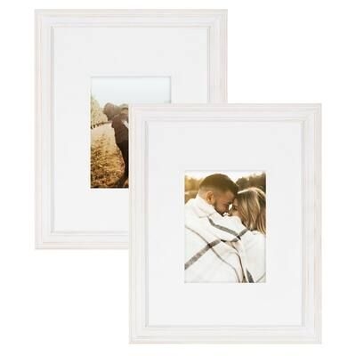 Kate and Laurel Bordeaux White Picture Frame (Set of 2)