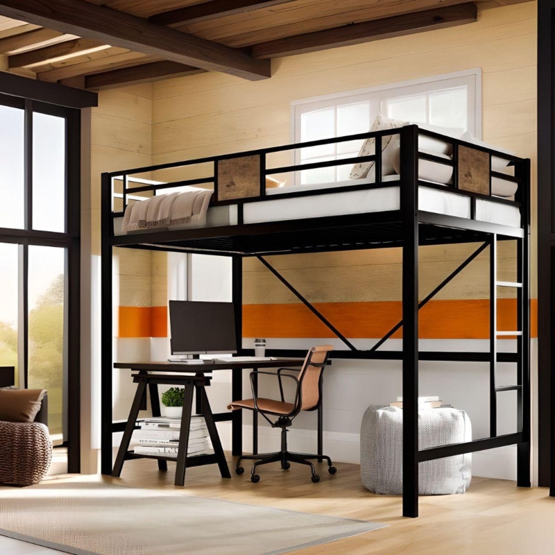 Kauffman Kids Twin Platforms Loft Bed and Bunk Metal Bed Frame