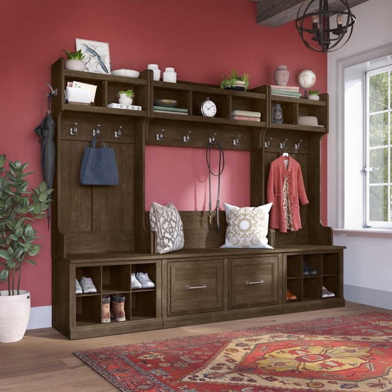 Kierra Hall Tree 89'' Wide with Bench and Shoe Storage