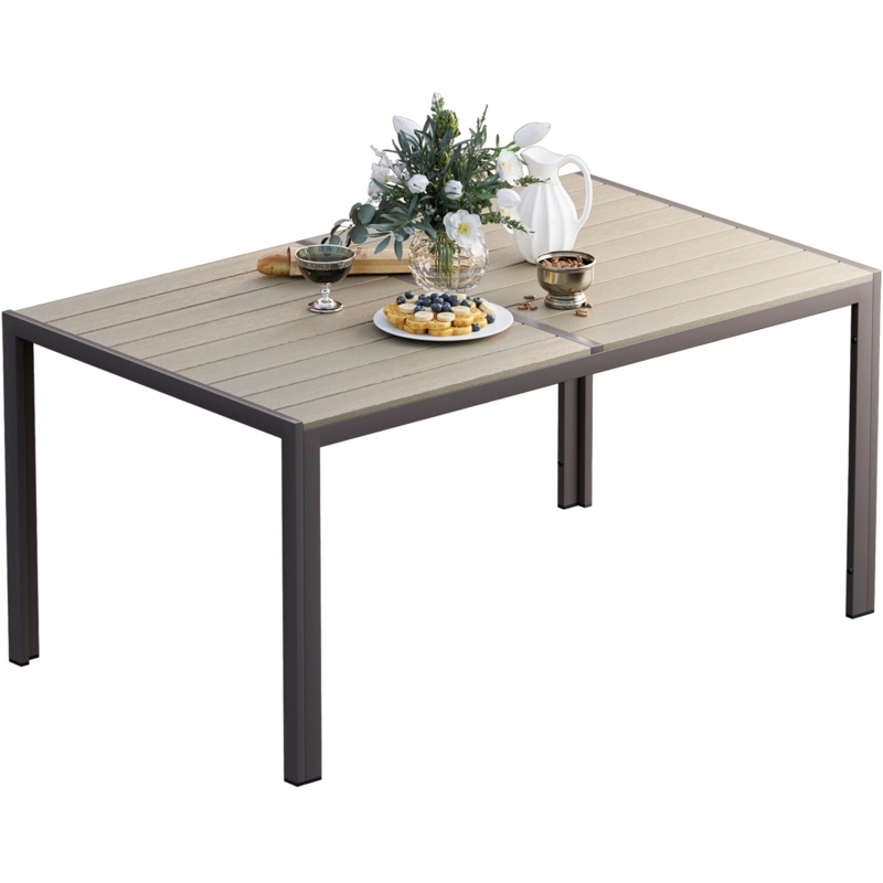 Krafick 59.06'' L x 35.43'' W Rectangular Metal Base Dining Table