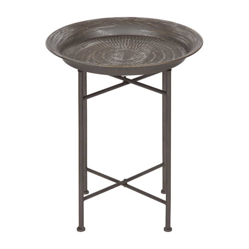 Kuehl Metal Tray Top 4 Legs End Table