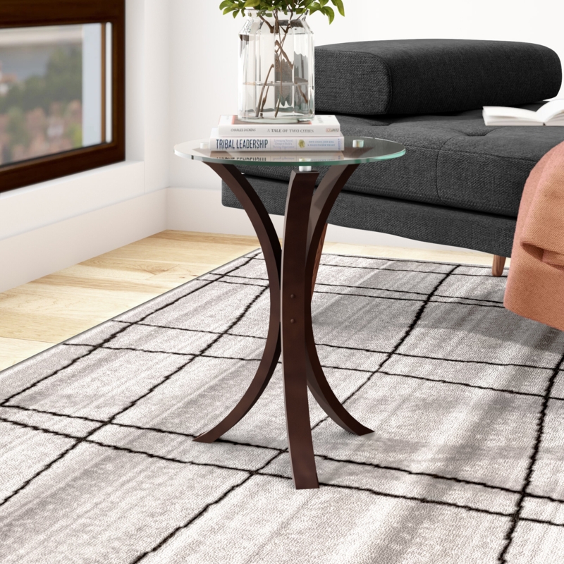Kull Glass Pedestal End Table