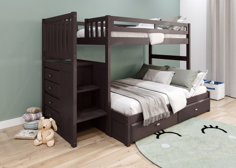 Kunze Kids Twin Over Full Bunk Bed with Drawers