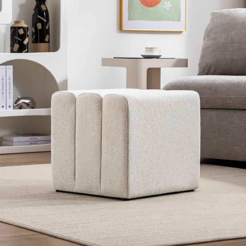 Lamart 18.1" Wide Tufted Square Cube Ottoman