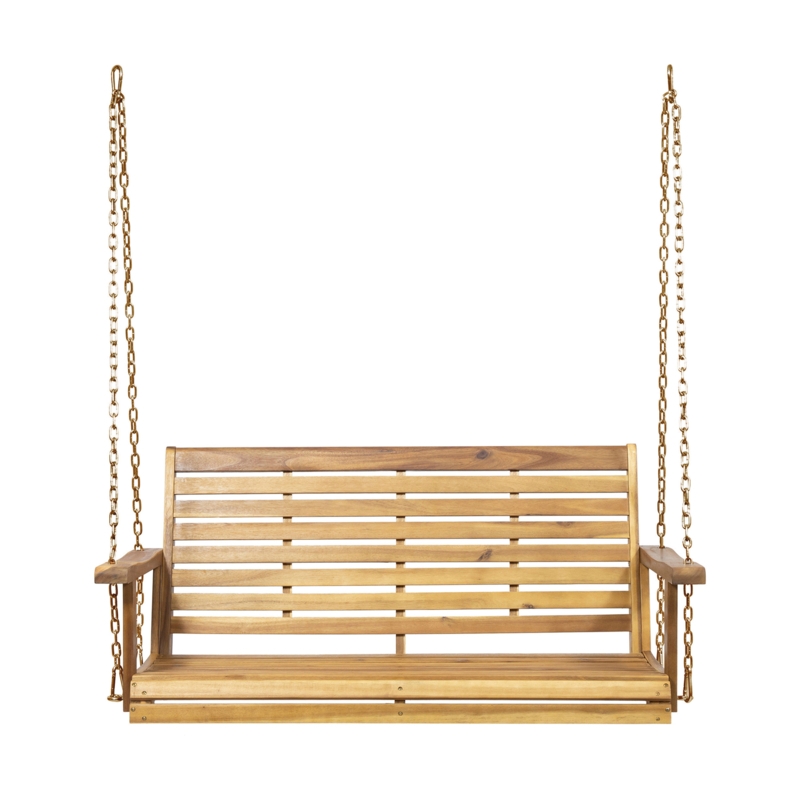 Lamp 2 Person Solid Wood Porch Swing