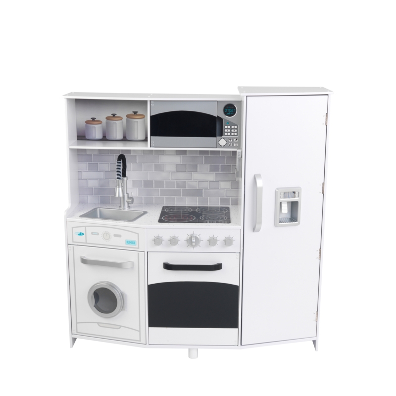 Large White Wooden Play Kitchen with Lights u0026 Sounds